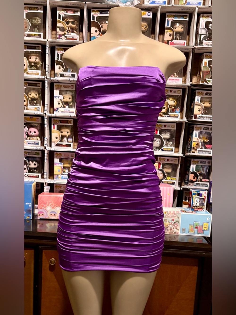 Elegant Purple Satin Dress